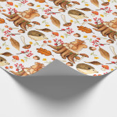 ハリネズミとリスの包装紙 ラッピングペーパー (角)