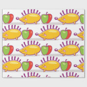 ハリネズミとリンゴ ラッピングペーパー (フラット)