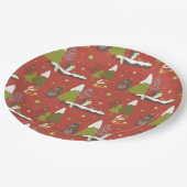 ハリネズミと冬のクマのクリスマス ペーパープレート (アングル)