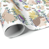 ハリネズミと友人のシャワーカーテン ラッピングペーパー (ロールコーナー)