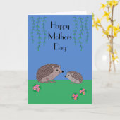 ハリネズミと子マザーズのデイカード カード (黄色い花)