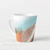 ハリネズミと最初のスノーフレーク カフェラテマグ (左アングル)