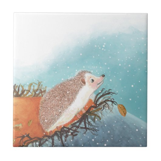 ハリネズミと最初のスノーフレーク タイル (正面)