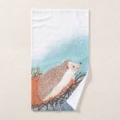 ハリネズミと最初のスノーフレーク バスタオルセット (ハンドタオル)