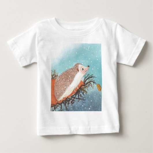 ハリネズミと最初のスノーフレーク ベビーTシャツ (正面)