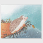 ハリネズミと最初のスノーフレーク ラッピングペーパー (フラット)