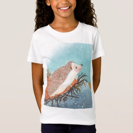 ハリネズミと最初のスノーフレーク Tシャツ (正面)