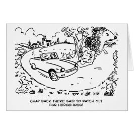 ハリネズミと田舎でスポーツカーを運転