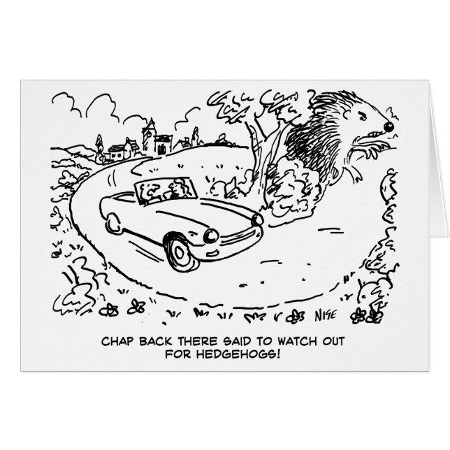 ハリネズミと田舎でスポーツカーを運転 (正面横)