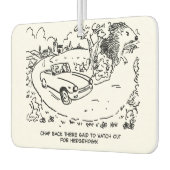 ハリネズミと田舎でスポーツカーを運転 カーエアーフレッシュナー (左)