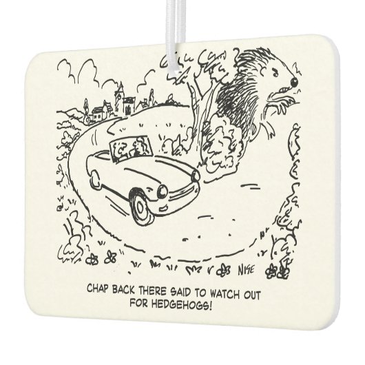ハリネズミと田舎でスポーツカーを運転 カーエアーフレッシュナー (左)