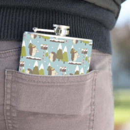 ハリネズミと白いクリスマス フラスク