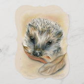 ハリネズミと紅葉誕生日パーティー 招待状 (正面/裏面)