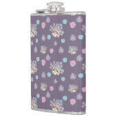 ハリネズミと花柄 フラスク (左)