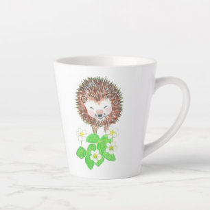 ハリネズミと野生のイチゴの花 カフェラテマグ