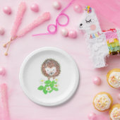 ハリネズミと野生のイチゴの花 ペーパープレート (パーティー)