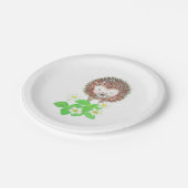 ハリネズミと野生のイチゴの花 ペーパープレート (アングル)