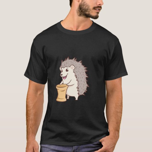 ハリネズミと陶芸 Tシャツ (正面)