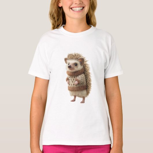 ハリネズミのあったかニットセーター キッズ Tシャツ (正面)