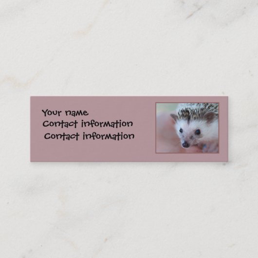 ハリネズミのしおりかプロフィールカード スキニー名刺 (正面)