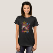 ハリネズミのとげのある動物の森の自然紅葉 Tシャツ (正面フル)