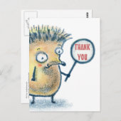 ハリネズミのイラストレーションの子供は郵便はがき感謝していしています ポストカード (正面/裏面)