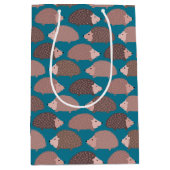 ハリネズミのウッドランドパターン ミディアムペーパーバッグ (正面)