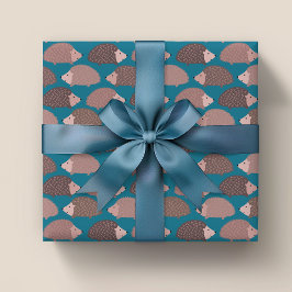 ハリネズミのウッドランドパターン ラッピングペーパー