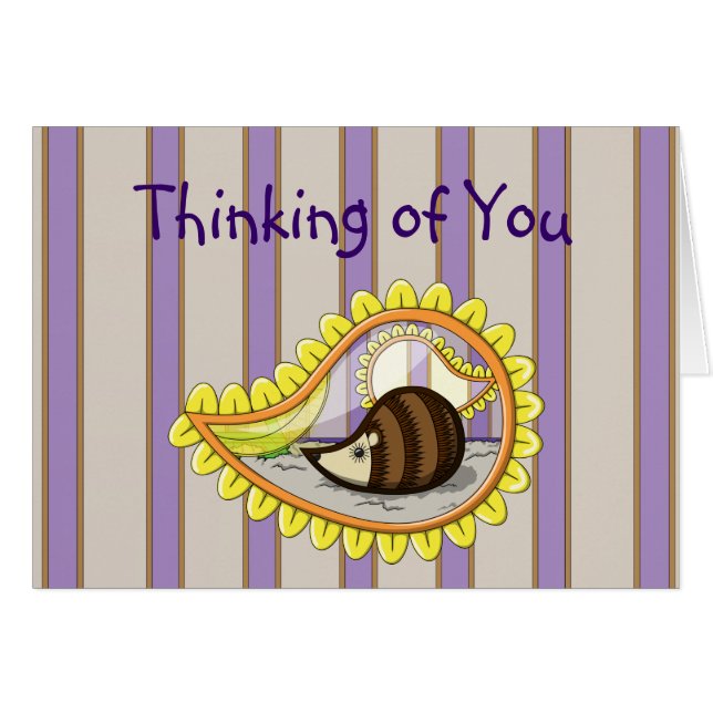 ハリネズミのカード (正面横)