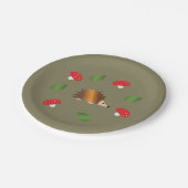 ハリネズミのキノコ葉と ペーパープレート (アングル)