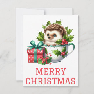 ハリネズミのクリスマスカード シーズンカード