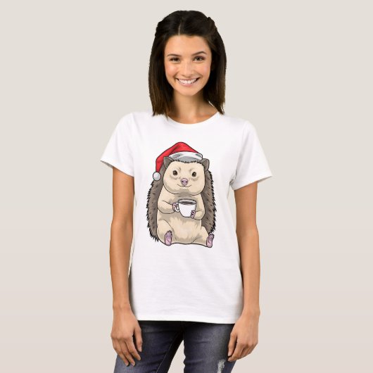 ハリネズミのクリスマスコーヒー Tシャツ (正面フル)