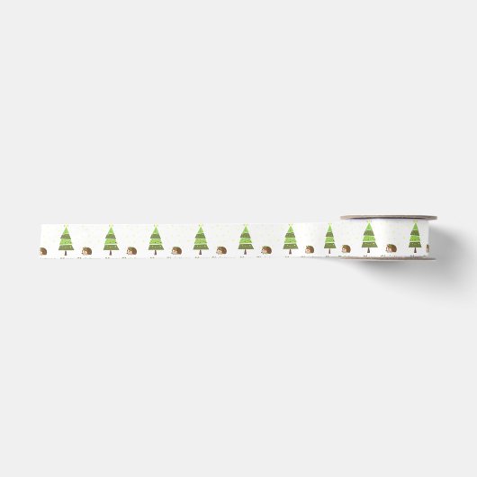 ハリネズミのクリスマスシーン サテンリボン (正面)