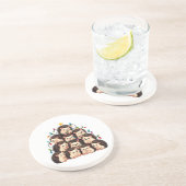 ハリネズミのクリスマスツリーメリークリスマスクリスマス コースター (側面)