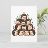ハリネズミのクリスマスツリーメリークリスマスクリスマス 招待状 (スタンド正面)