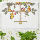 ハリネズミのクリスマスツリー キッチンタオル (折り畳み)