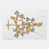 ハリネズミのクリスマスツリー キッチンタオル (横)