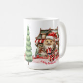 ハリネズミのクリスマストイショップのクリスマスツリー コーヒーマグカップ (正面右)