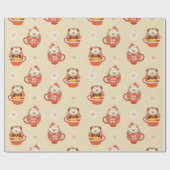 ハリネズミのクリスマスパターン ラッピングペーパー (フラット)