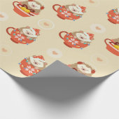 ハリネズミのクリスマスパターン ラッピングペーパー (角)
