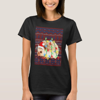 ハリネズミのクリスマスライト醜いセーター山羊 Tシャツ