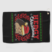 ハリネズミのクリスマス醜いクリスマスクリスマスギフト ゴルフタオル (横)