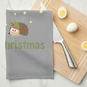 ハリネズミのクリスマス シーン キッチンタオル (四つ折り)