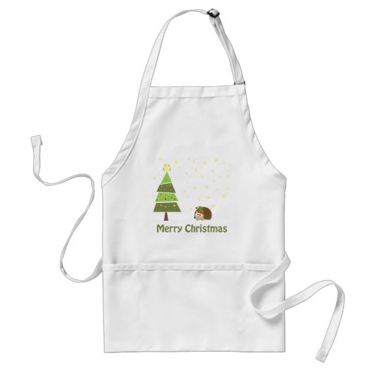 ハリネズミのクリスマス シーン スタンダードエプロン (正面)