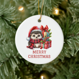 ハリネズミのクリスマス セラミックオーナメント