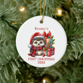 ハリネズミのクリスマス セラミックオーナメント