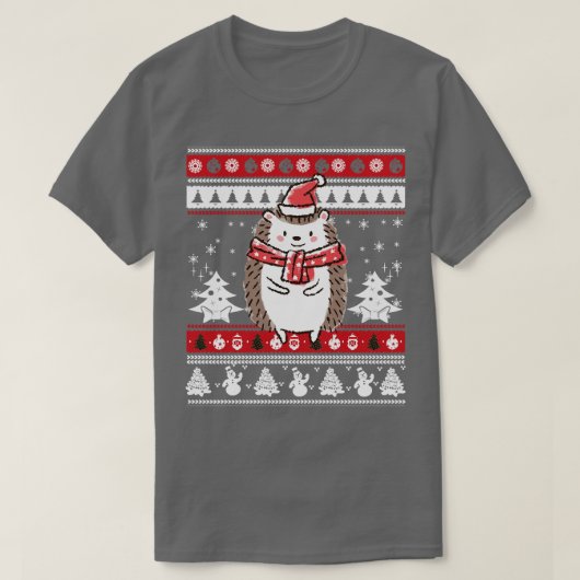 ハリネズミのクリスマス Tシャツ (デザイン正面)