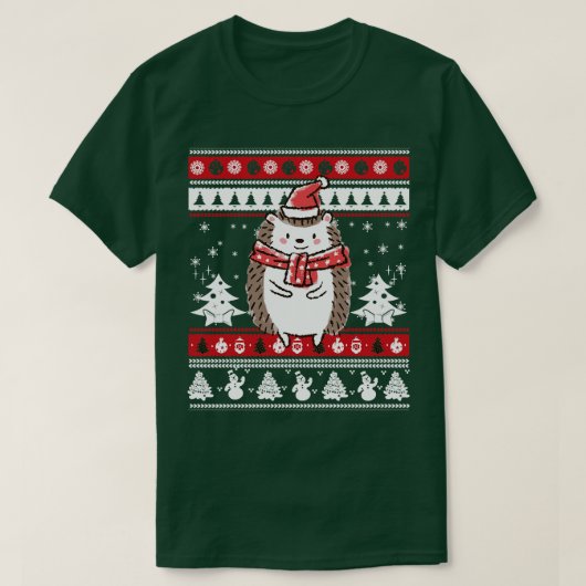 ハリネズミのクリスマス Tシャツ (デザイン正面)