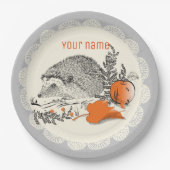 ハリネズミのグラフ ペーパープレート (正面)