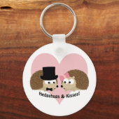 ハリネズミのハグとキス ハリネズミカップル キーホルダー (正面)